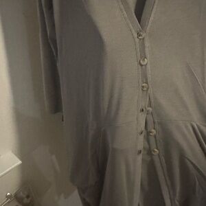 Alembika Ribbed V-Neck Jacket in Fog